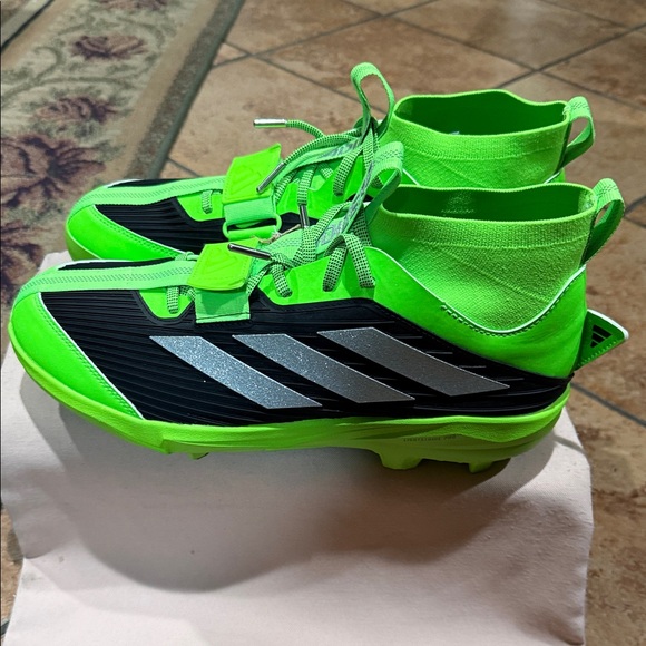 Adidas Adizero Edge+ TPU Baseball Cleats Solar Green “Limited Edition!” main image 12